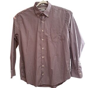 Peter Millar Mens Plaid Button Down Long Sleeve Shirt Extra Large 100 Cotton